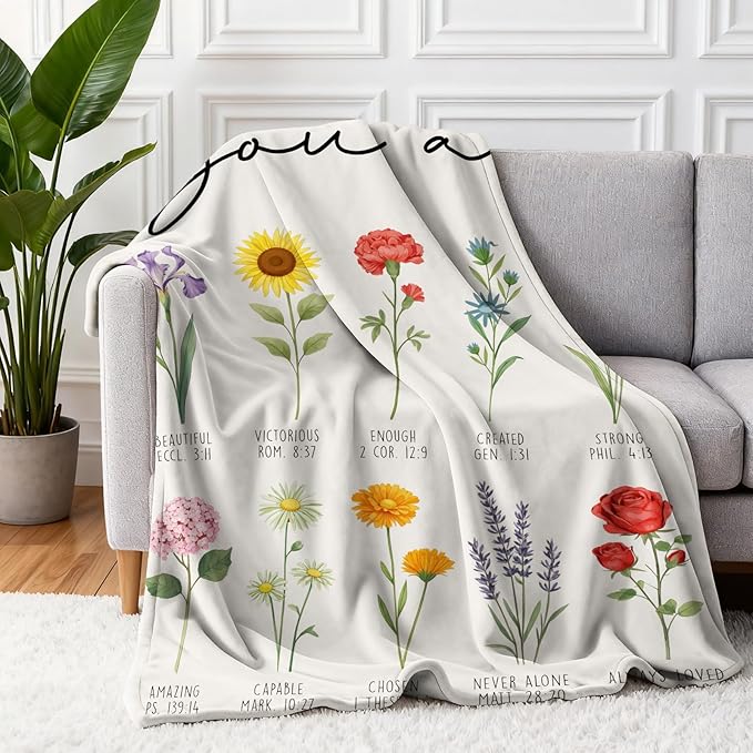 COMFAR Christian Gifts for Women Faith, Inspirational/Religious/Spiritual Gifts for Adults, Soft Throw Blankets for Women/Men, Personalized Blankets for Adults 40"x 50"