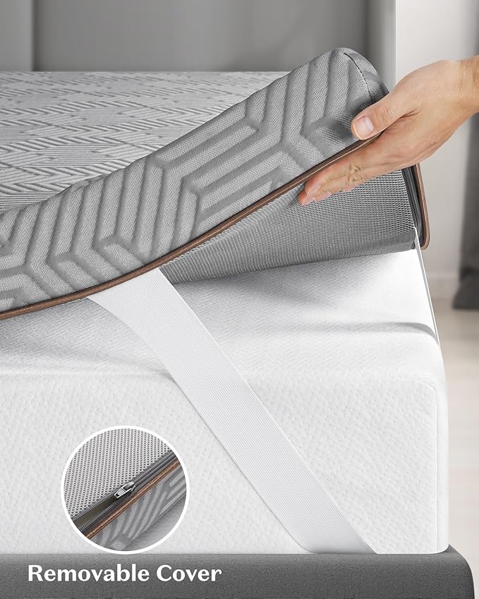BedStory Extra Firm Mattress Topper Queen Size - 3 Inch Memory Foam Mattress Toppers Pressure Relief - Removable Washable Cover, CertiPUR-US Certified