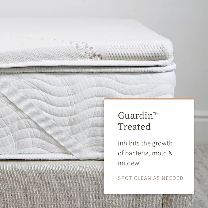 Saatva Graphite Memory Foam Mattress Topper - 3” Memory Foam Layer - Enhanced Comfort & Cooling - Queen
