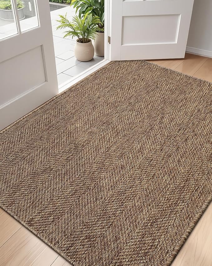 DEXI Dirt Trapper Door Mat, 31x60 Washable Doormat, Dirt Resistant and Absorbent, Easy Clean Low-Profile Floor Rugs for Entryway, Front Door, and Inside Entrance, Brown by DEXI