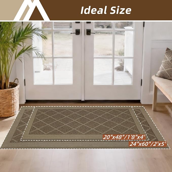 COSY HOMEER Non-Slip Door Mat 20"x48", Entryway Rugs Low Profile Absorbent Dirt Trapper Doormat for Front Entrance, Washable Polypropylene Entry Mat (Beige) - Image 5
