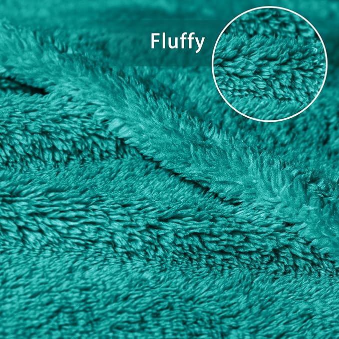 Exclusivo Mezcla King Size Blanket for Bed, Super Soft Velvet Plush Fleece Blankets, Fuzzy Cozy and Warm for Winter, 90x104 Inches, Teal