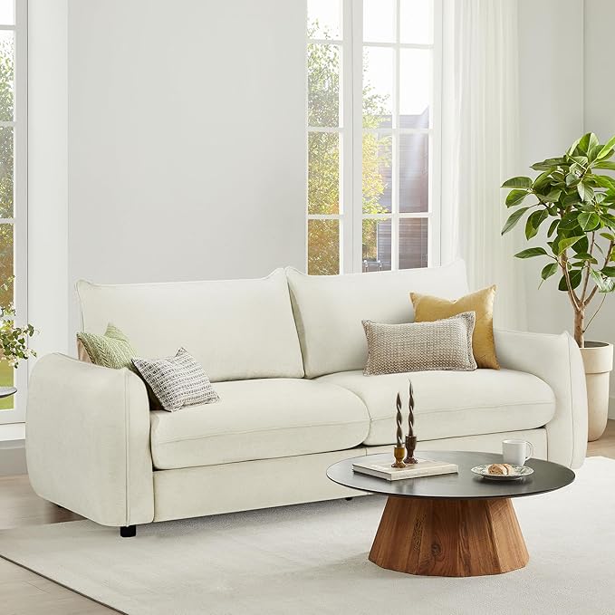 90'' Cloud Loveseat Sofa,Chenille Fabric Couch with 3 Deep Seater, Modern Love Seat,Comfy Thick Cushion,Upholstered Sofa Couch for Living Room Bedroom Apartment