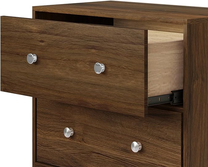 HOME DESIGN Altoona 3-Piece Bedroom Set with Dresser and Two Nightstands, Brown