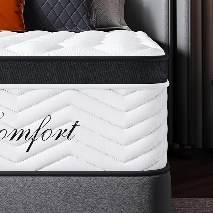 12-Inch Full Mattress - Memory Foam Mattresses Full Size in a Box Medium Firm CertiPUR-US Certified Hybrid Matress Comfortable Sleep Pressure Relief Motion Isolation