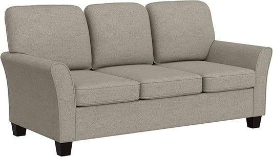 Hillsdale Lorena Modern Upholstered Sofa Fabric Couch, Greige