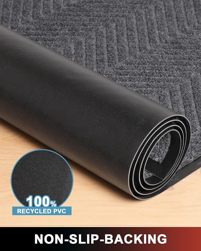 Front Door Mat Indoor Outdoor Entrance, 2' x 6' Heavy Duty Doormat for Entryway, Absorbent Low Profile Welcome Mats Non-Slip, Trap Dirt Durable Mats for Home, Patio, Garage - Image 6