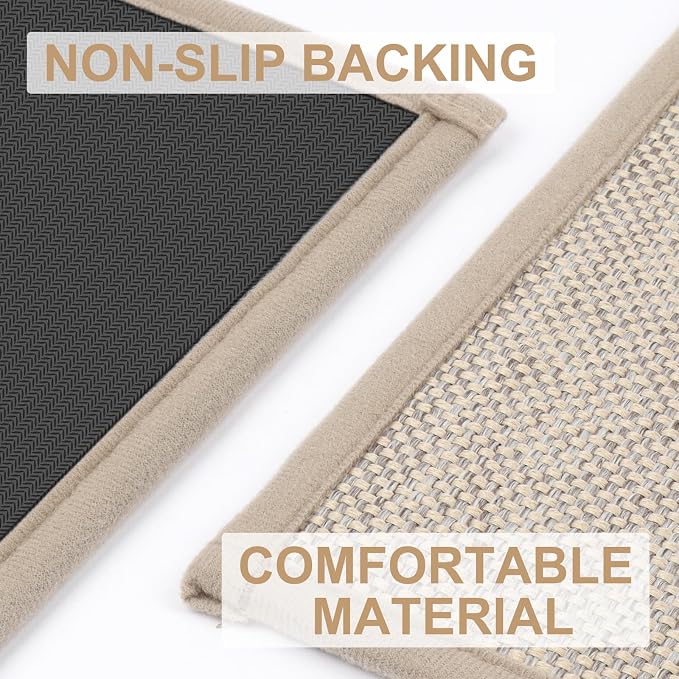 LEKEEPGO Long Door Mat 24"x59", Non Slip Door Mat Indoor Entrance, Rubber Backing Front Indoor Doormat Washable Absorbent Low-Profile Entryway Entry Resist Dirt Inside Hallway Door Mats, Khaki - Image 3