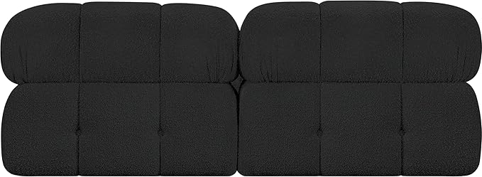 Meridian Furniture 611Black-S68B Ames Collection Modern | Contemporary Modular Sofa with Rich Black Boucle Fabric, Modular to Create Infinite Configurations, 68" W x 34" D x 28" H, Black