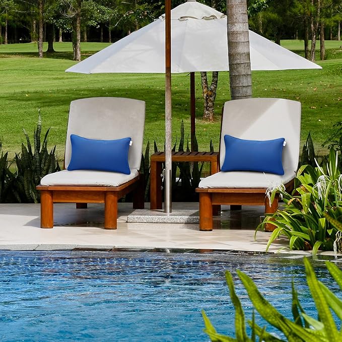 JMGBird Outdoor Pillows Water-Repellent Set of 2 Outdoor Throw Pillows with Insert Included 12×20 Inch Outdoor Lumbar Pillows for Patio Furniture