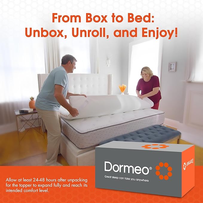Dormeo RV Short King Cooling Mattress Topper with Octaspring® Technology for Optimal Back Support, Medium Firmness