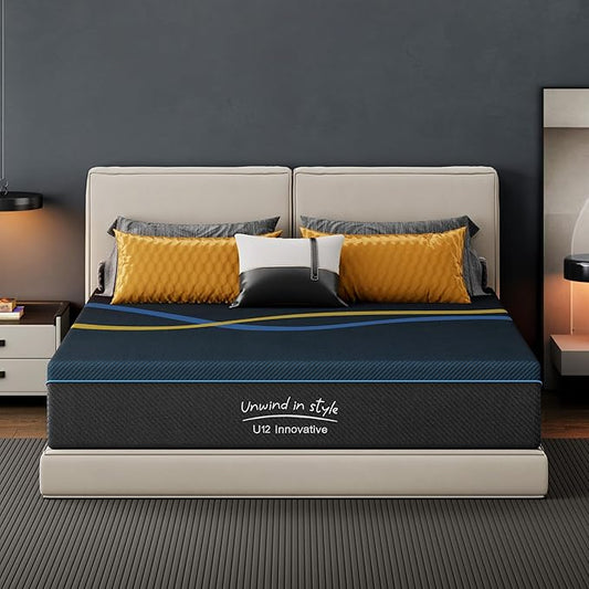 12 Inch Mattress King Size, Gel Memory Foam Mattress for Cooling, Medium Firm Pressure Relief, CertiPUR-US Certified, with Removable Cover