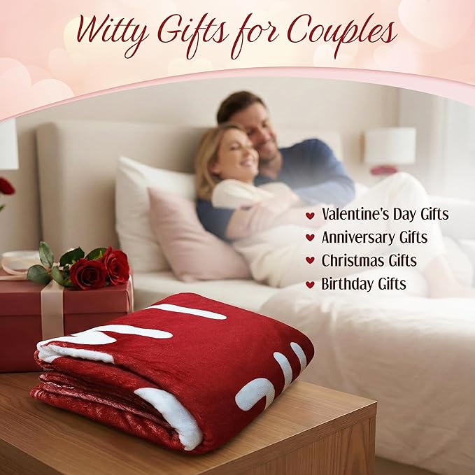 WRAPIX Anniversary Couple Gifts for Him Her - I Love You More Fleece Throw Blanket 60x80 in - Mothers Day Anniversary Wedding Gifts for Wife Women Girlfriend, Romantic Boyfriend Husband Birthday Gift