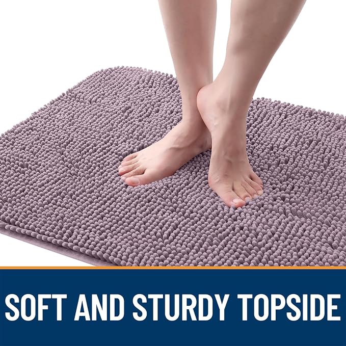 OLANLY Dog Door Mat for Muddy Paws 45x27, Absorbs Moisture and Dirt, Absorbent Non-Slip Washable Doormat, Quick Dry Chenille Mud Mat for Dogs, Entry Indoor Entryway Carpet for Inside Floor, Deep Plum - Image 4