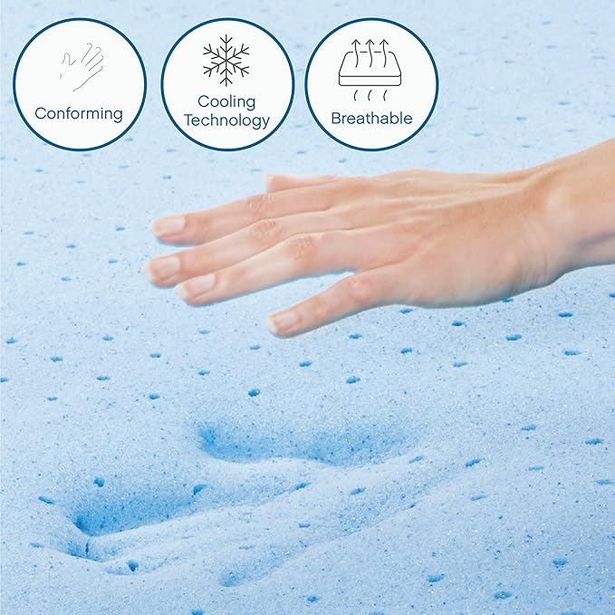COOL GEL 10 Inch California King Memory Foam Mattress Medium Firm, King Size Memory Foam Mattress Cooling, Made in the USA, 10" Depth with Pressure Relief, CertiPUR-US Certified, CoolGel Bed