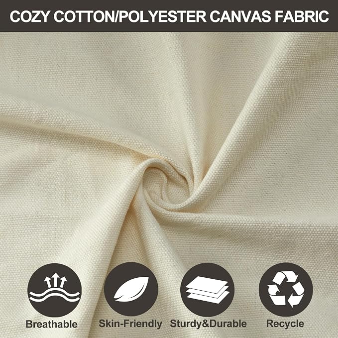 JoyView Brazilian Double Hammock with Hanging Ropes Extra Large 86.6x59” Portable Cotton Hammock for Patio Backyard Porch 450LBS Weight Capacity Perfect for Outdoor/Indoor - Natural White - Image 4