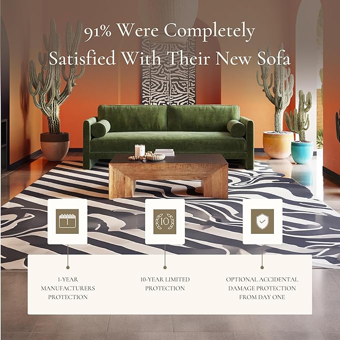 Poly & BARK Fano 99" Sofa with Wide Seating Profile, Clean Tailored Upholstery, and Modern Linear Design for Open Living Rooms