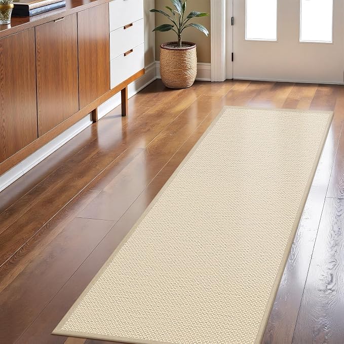 LEKEEPGO Long Door Mat 24"x59", Non Slip Door Mat Indoor Entrance, Rubber Backing Front Indoor Doormat Washable Absorbent Low-Profile Entryway Entry Resist Dirt Inside Hallway Door Mats, Khaki - Image 2