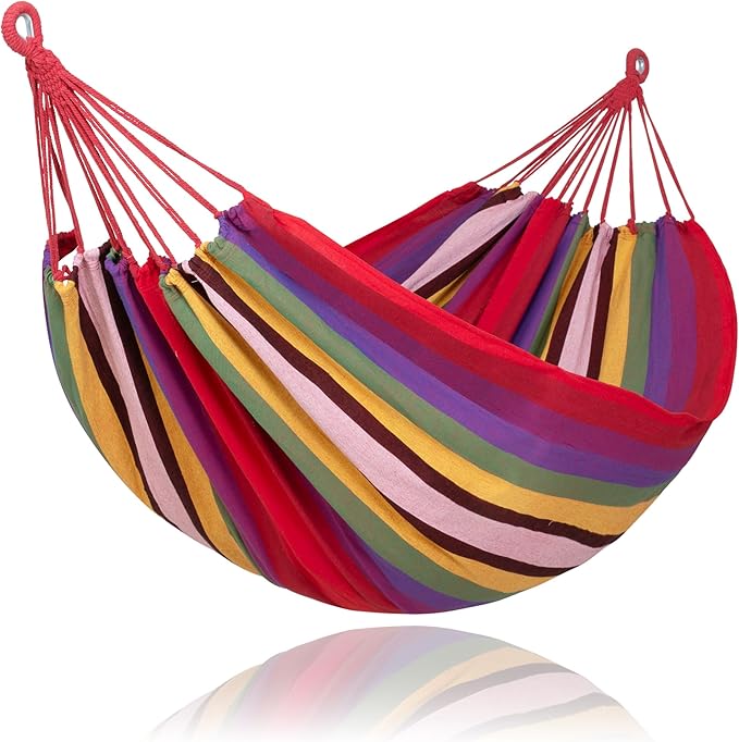 SUNCREAT Hammocks for Outside, Portable Heavy Duty Tree Hammock, Red Stripes by SUNCREAT
