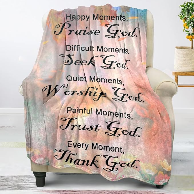 Christian Faith Inspirational Soft Throw Blanket - Religious and Spiritual Gift for Women/Men, Adults/Kids - Personalized 40"x60"