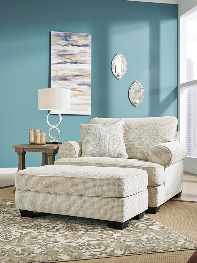 Signature Design by Ashley Monaghan Classic Upholstered Oversized Chair with Reversible Cushion, Beige