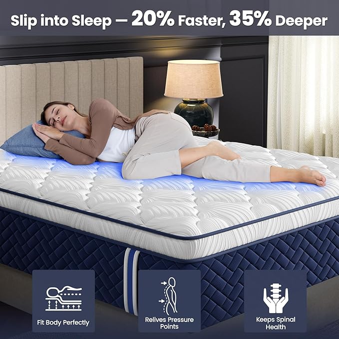 Extra Firm Full Mattress 10 Inch - Hotel Collection Hybrid Mattress with 7-Zone Support for Spinal Alignment & Back Pain Relief, 395-Night Trial, CertiPUR-US & Fiberglass-Free