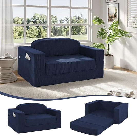 MeMoreCool Boneless Corduroy Loveseat & Sleeper – 2-in-1 Fold-Out Futon Couch Bed with High-Density Foam, Removable Washable Cover for Apartments, Guest Stays, Small Bedrooms