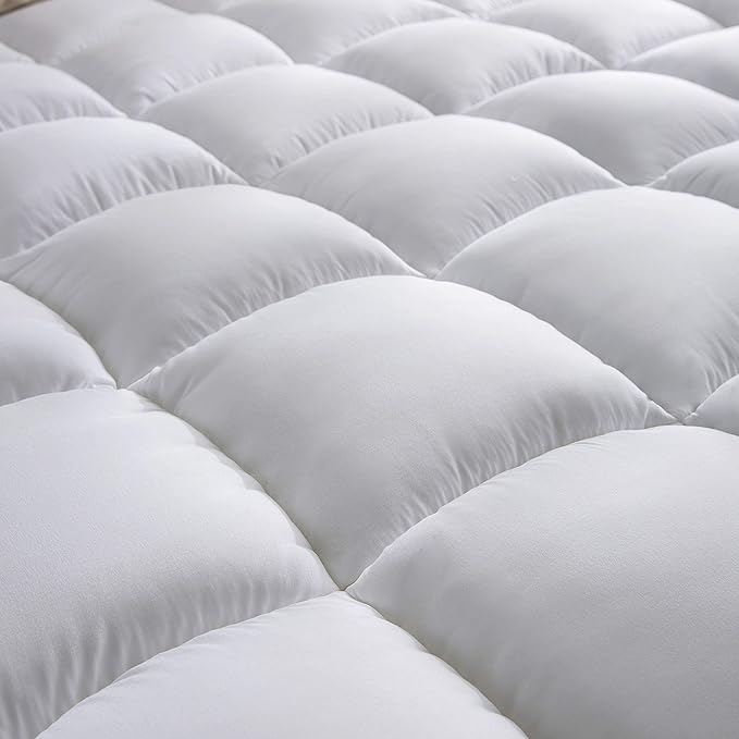 Niagara Cooling Twin Mattress Topper - Pillow Top Mattress Cover Quilted Fitted Cooling Topper for Back Pain Deep Pocket Fits 20 Inches, White