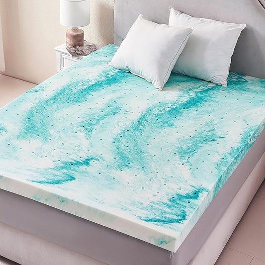 3 inch Memory Foam Mattress Topper Queen Size Bed, Gel Infused Memory Foam Mattress Pad for Back Pain Relief, 60x80 Inches