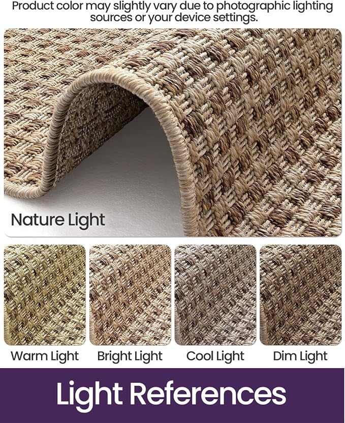 DEXI Dirt Trapper Door Mat, 31x60 Washable Doormat, Dirt Resistant and Absorbent, Easy Clean Low-Profile Floor Rugs for Entryway, Front Door, and Inside Entrance, Checkered Beige - Image 5