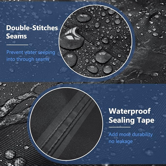 STARTWO Outdoor Furniture Cover Waterproof, 4 Piece Patio Furniture Set Cover 400D for Outside Couch, Lawn Chairs, Coffee Table, Windproof with Buckle Strap, Black - Image 3