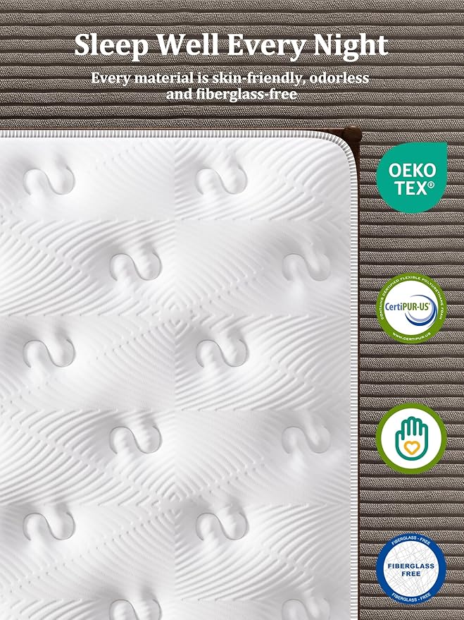 BedStory Firm Full Mattress 14 Inch, Hybrid Full Size Mattress in a Box, Back Pain Relief, Luxury Pocket Spring Mattress, Fiberglass-Free, No Odor, 10 Year Warranty