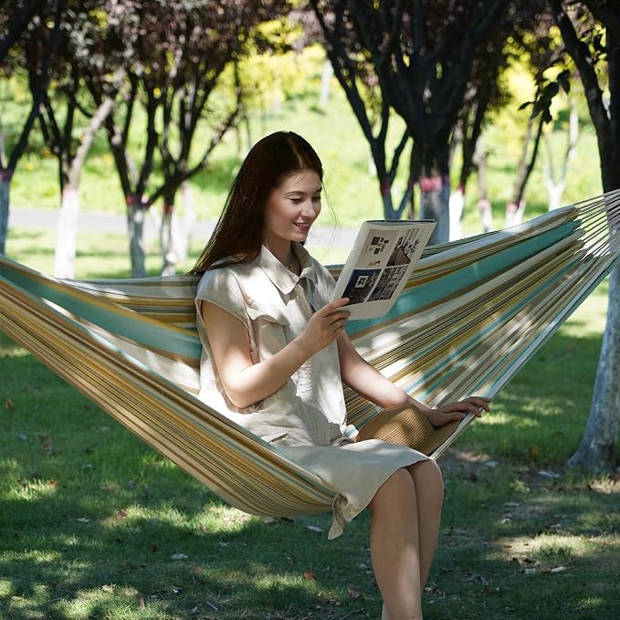 INNO STAGE 2 Persons Hammock - Brazilian Double, Portable Camping Bed for Patio, Backyard, Porch, Outdoor & Indoor Use - Soft Cotton with Carrying Bag - Image 3