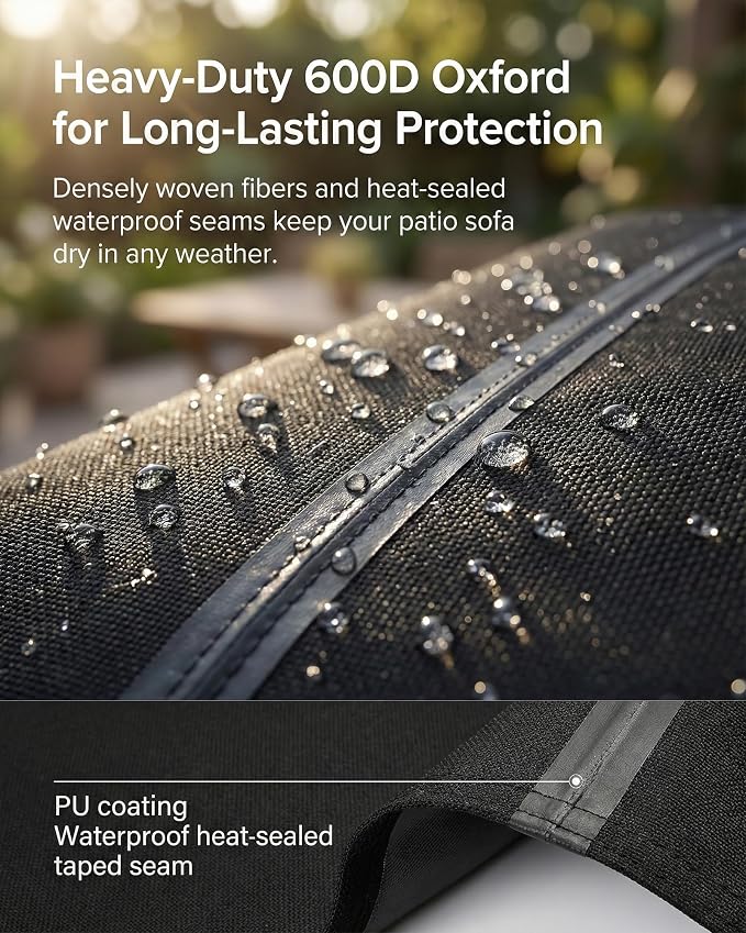 Patio Furniture Cover Set, 5-Piece Outdoor Furniture Cover Waterproof, Covers for Sofa, Loveseat, Chairs & Coffee Table, Heavy-Duty 600D Lawn Patio Set Covers,UV-Resistant All-Season Protection,Black - Image 6