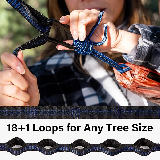 Kootek Camping Hammock, Portable Hammocks with Tree Straps & Attached Carry Bag, Camping Essentials Gear, Perfect for Outside Indoor Hiking Beach Backpack Travel - Image 5
