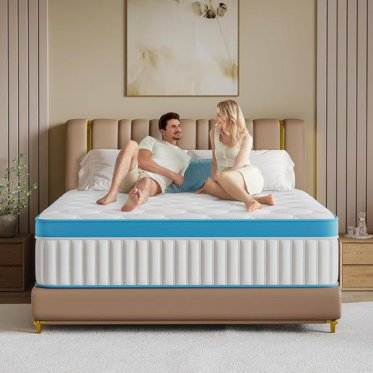 Full Size Mattress 14 Inch Full Matress in a Box Hybrid Memory Foam Individual Pocket Springs, Pressure Relief & Motion Isolation, CertiPUR-US Certified Mattresses