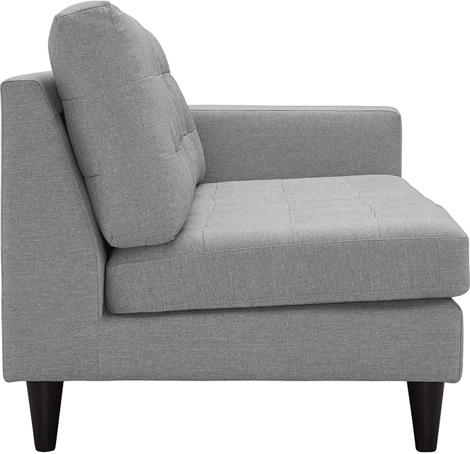 Modway Empress Mid-Century Modern Upholstered Fabric Corner Sofa In Oatmeal