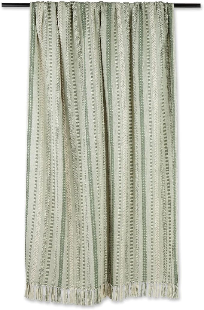 DII Braided Striped Decorative Throw Blanket, 50x60, Artichoke