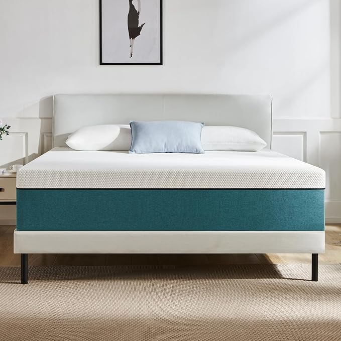 Twin Mattress,8 Inch No Fiberglass Gel Memory Foam Twin Size Mattress in a Box，Pressure Relief with Medium Firm Support,75" X 39" X 8", Medium Firm,Blue