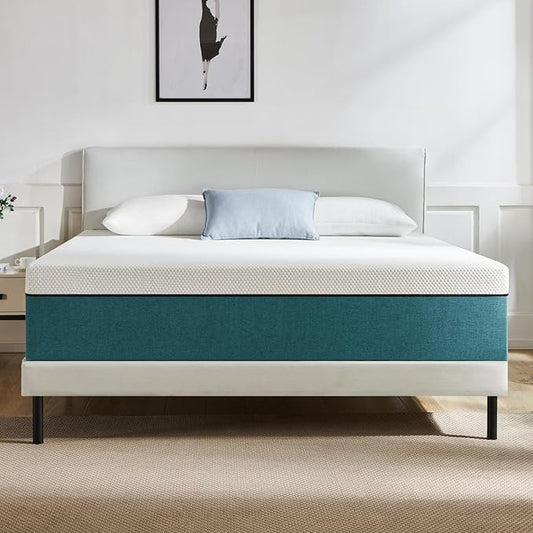 Twin Mattress,8 Inch No Fiberglass Gel Memory Foam Twin Size Mattress in a Box，Pressure Relief with Medium Firm Support,75" X 39" X 8", Medium Firm,Blue