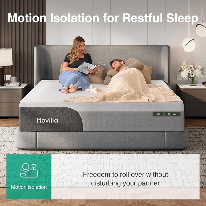 Novilla Bliss Cooling Mattress Twin XL, 10 Inch Gel-Infused Twin XL Memory Foam Mattress in a Box with Cool-Touch Nylon Cover, Motion Isolation & Ergonomic Support with CertiPUR-US Certified Foam
