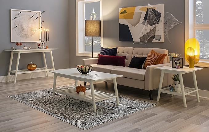 Melissa White Mid Century Coffee Table by Linon