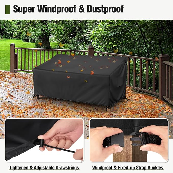 MR. COVER 3-Seater Outdoor Couch Cover Waterproof, 80 Inch Patio Furniture Cover for Sofa, Heavy Duty Polyester & Double-Stitched Seams, Classic Black - Image 6