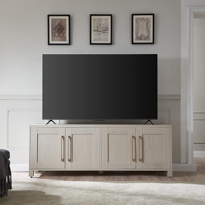 Henn&Hart Rectangular TV Stand for TV's up to 80" in Alder White, TV Stands for the Living Room - Image 6