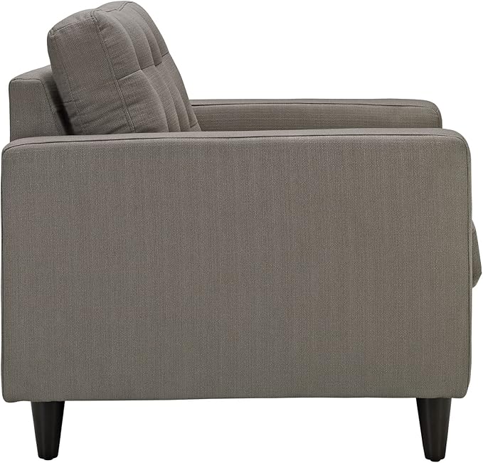 Modway EEI-1013-GRA Empress Mid-Century Modern Upholstered Fabric Armchair in Granite