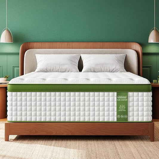 BedStory Firm King Mattress 12 Inch, Hotel Collection Hybrid Mattresses with Zoned Lumbar Support, Extra Back & Hip Support, CertiPUR-US, Fiberglass-Free, 365-Night Trial