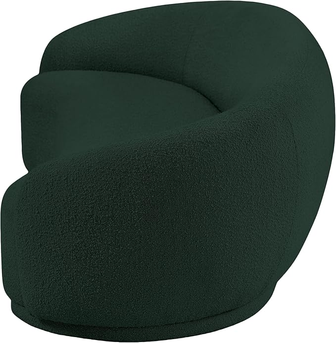 Meridian Furniture 693Green-S Hyde Collection Modern | Contemporary Boucle Fabric Upholstered Sofa, Green, 89.5" W x 38" D x 28" H