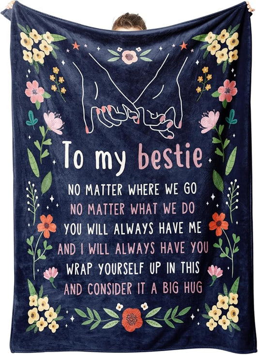 GiltGlimmer Friendship Gifts for Women Mothers Day, Best Friend Birthday Gifts for Women, Best Friend Blanket Gift, to My Bestie Throw Blanket for Christmas 60" x 50"