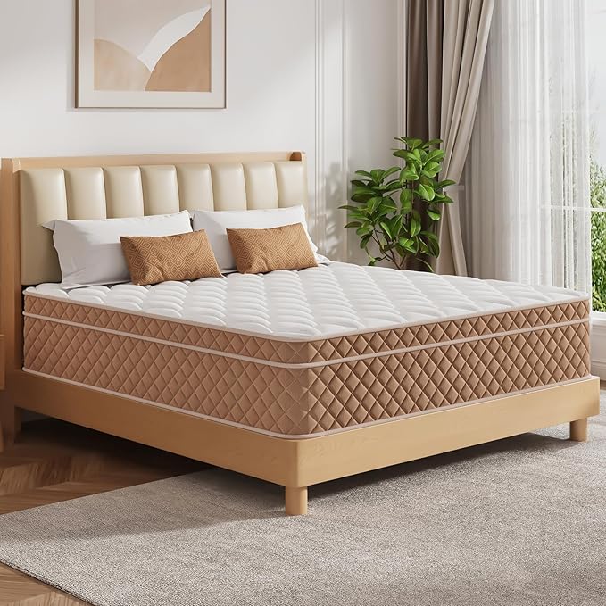Full Mattress 12 inch, Medium Firm Hybrid Mattress with Memory Foam, Fiberglass Free, Strengthen Edge Suppor, CertiPUR-US Certified Safe Foams & Fabric, Full Size Mattress in a Box