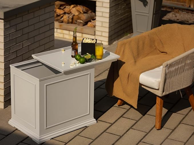 Veradek Brixton Tray Table - 2-in-1 Outdoor Side Table with Storage and Tray for Patio/Porch | Durable All-Weather Resistant | Classic & Functional - Image 2